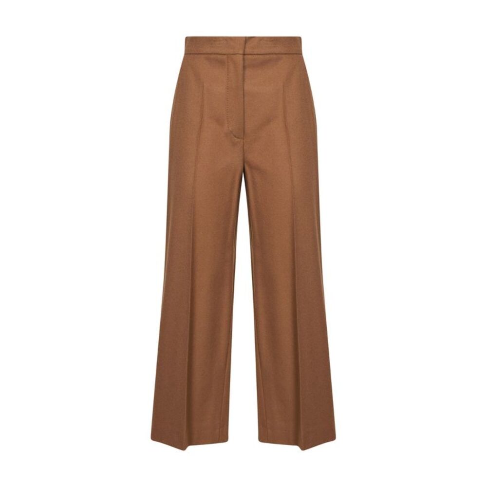 Max Mara Studio Women Chestnut Wool Mstmarengo Culotte Trousers